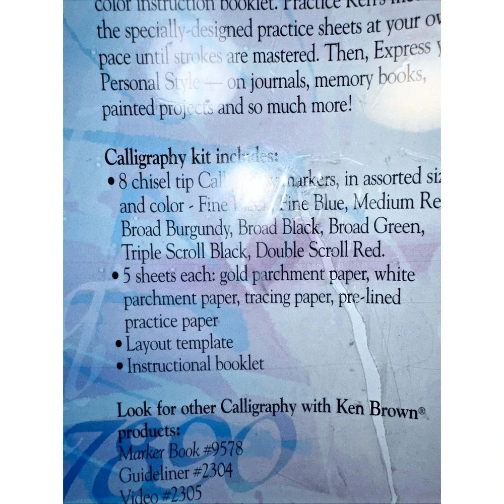 Calligraphy With Ken Brown  New & Sealed Markers, paper, Instruction Booklet